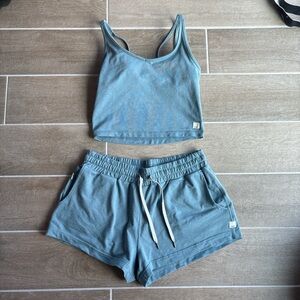 Vuori Slate Blue Tank and Shorts Set
